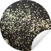 WallCircle - Stickers muraux - Cercle de papier peint - Marbre - Zwart - Or - 120x120 cm - Cercle mural - Autocollant - Papier peint autocollant rond XXL