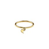 Violet Hamden 925 Sterling Zilveren Goudkleurige Cresent Luna Ring VH13024G-524(Maat: 54) - Goudkleurig