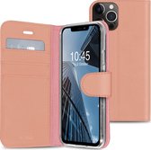 iPhone 13 Pro Max Hoesje Met Pasjeshouder - Accezz Wallet Softcase Bookcase - Rosé Goud