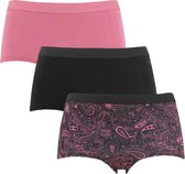 Björn Borg dames mini shorts 3P core zwart & roze - XXL
