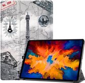 Lenovo Tab P11 Pro Hoes Tri-Fold Book Case met Eiffeltoren Print