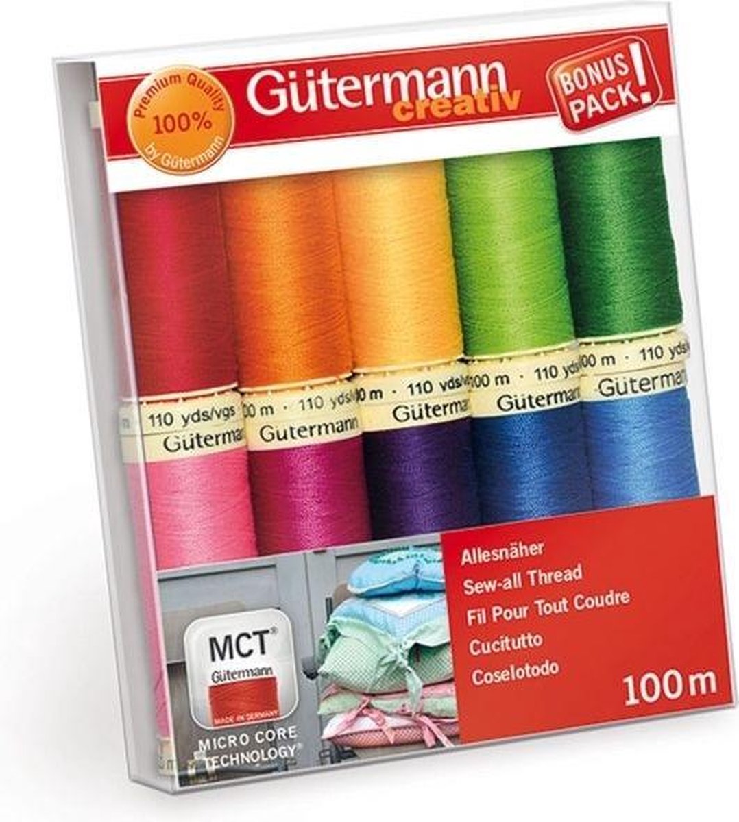 gutermann naaigaren set 10 heldere kleuren