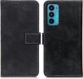 Voor Motorola Edge 20 Magnetische Krokodil Textuur Horizontale Flip Lederen Case met Houder & Kaartsleuven & Portemonnee (Zwart)