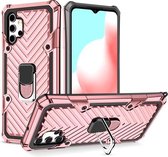 Voor Samsung Galaxy A32 5G Cool Armor PC + TPU Shockproof Case met 360 Graden Rotatie Ring Houder (Rose Gold)