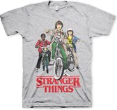 Stranger Things Heren Tshirt -XL- Bikes Grijs