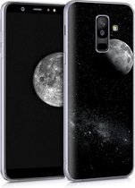kwmobile telefoonhoesje voor Samsung Galaxy A6+/A6 Plus (2018) - Hoesje voor smartphone in lichtgrijs / zwart - Maan design