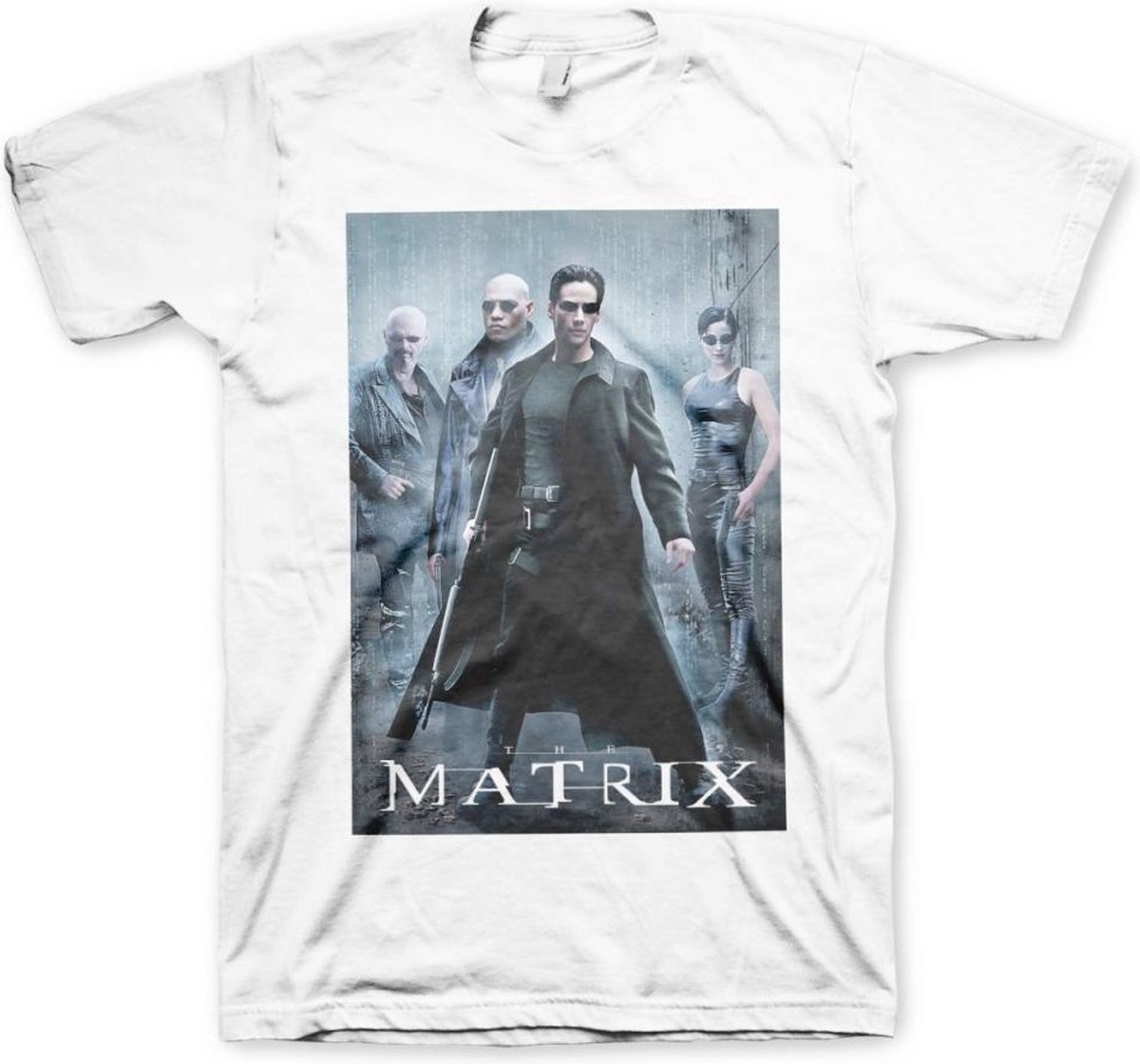 The Matrix Heren Tshirt -2XL- Poster Wit