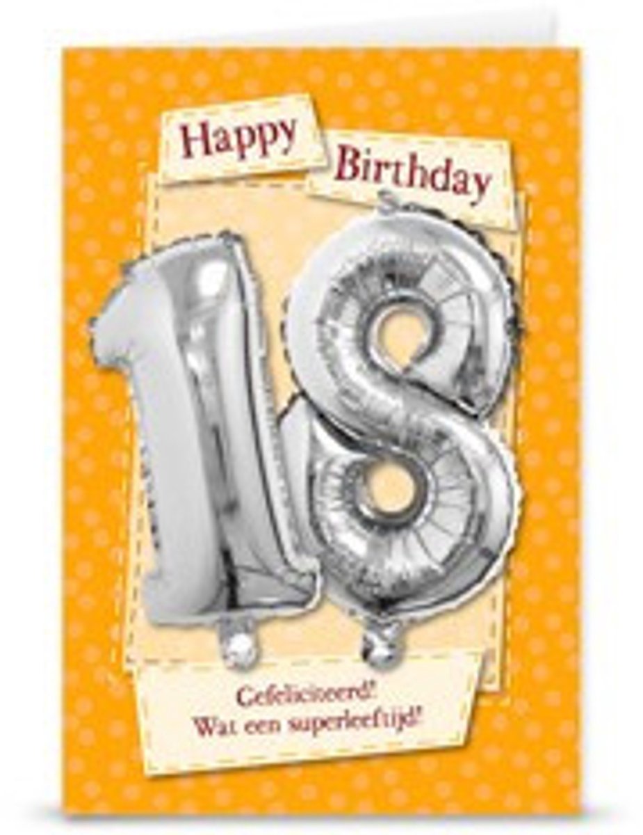 Miko - Kaart - Leeftijdballon - 18 Jaar