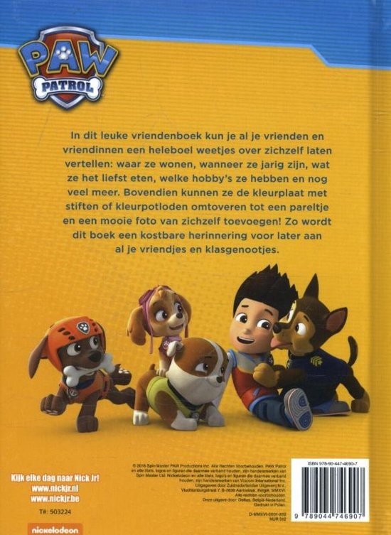 PAW Patrol - Vriendenboek - Hardcover