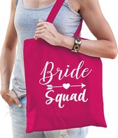 1x Vrijgezellenfeest Bride Squad tasje roze/ goodiebag dames - Accessoires vrijgezellen party vrouw