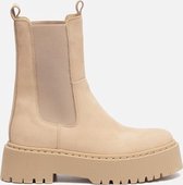 Ann Rocks Hoge Chelsea boots beige - Maat 42