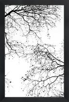 JUNIQE - Poster met houten lijst Black Branches 2 -13x18 /Wit & Zwart