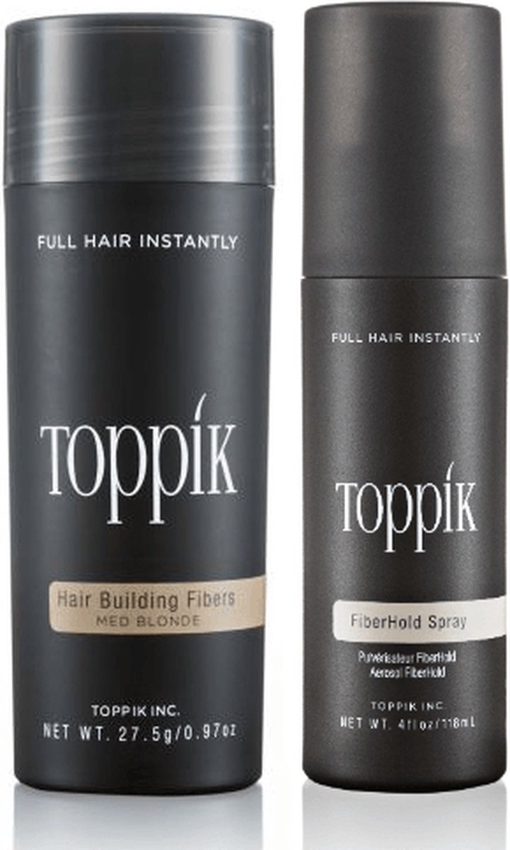 Toppik Hair Fibers Voordeelset Middenblond - Toppik Hair Fibers 27,5 gram + Toppik Fiberhold Spray 118 ml - Voor direct voller haar