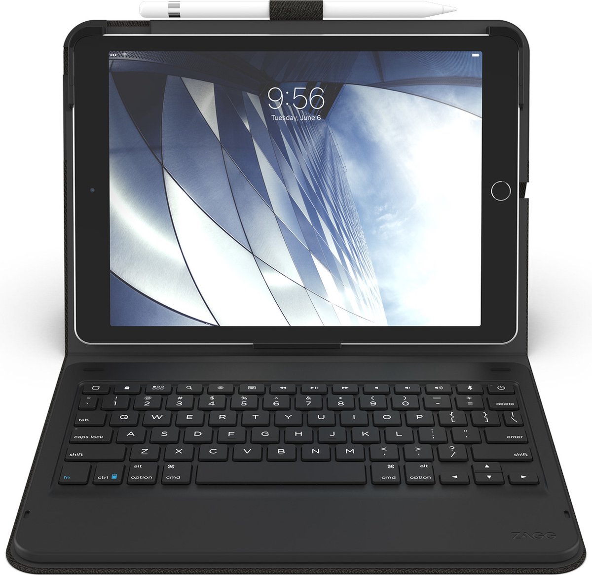 Apple iPad 9 (2021) Hoes - Zagg - Messenger Keyboard Serie - Kunstlederen Bookcase - Zwart - Hoes Geschikt Voor Apple iPad 9 (2021)