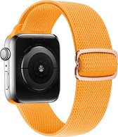 By Qubix Solo Loop Nylon bandje - Oker- Geschikt voor Apple Watch 38mm - 40mm - 41mm - Compatible Apple watch bandje - smartwatch bandje nylon bandje