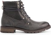 NoGRZ C.Percier Leren enkellaarzen Heren - gevoerde veterschoenen - Donkergrijs Leer - Maat 41