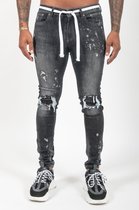 Malelions Men Ripped & Repaired Jeans - Black - 33
