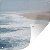 Tuinposters Strand - Oceaan - Golf - 50x50 cm - Tuindoek - Buitenposter