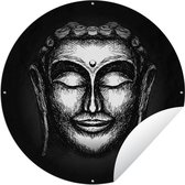Tuincirkel Boeddha - Gezicht - Afbeelding - 60x60 cm - Ronde Tuinposter - Buiten