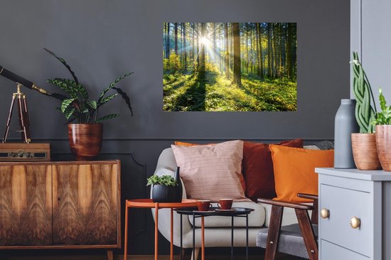 Stickers Stickers muraux - Forêt - Soleil - Été - 90x60 cm - Feuille adhésive