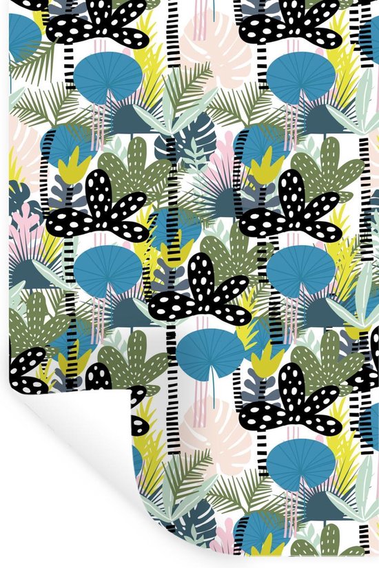 Stickers muraux - Jungle - Plantes - Couleurs - 20x30 cm - Feuille adhésive