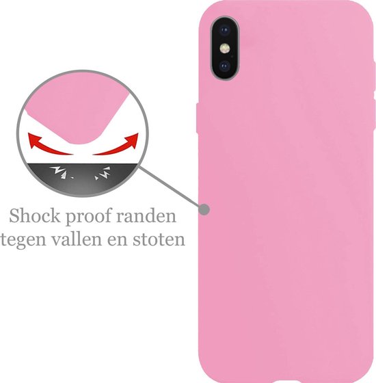 Coque iPhone Xs Max Siliconen iPhone Xs Max Rose - Coque iPhone Xs Max Coque Arrière en Siliconen - 2x