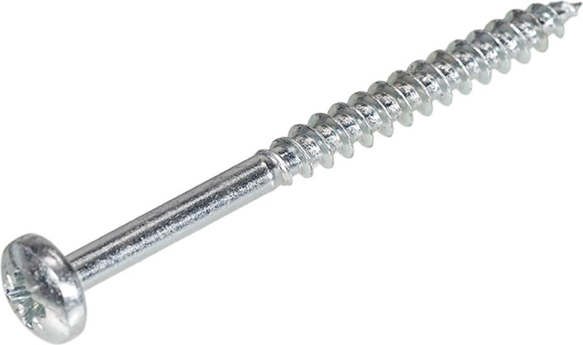 Hoenderdaal QZ Spaanplaatschroef cilinderkop verzinkt pozidriv 5.0 x 70mm (Prijs per 200 stuks)