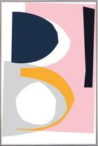 JUNIQE - Poster met kunststof lijst Form 1 -40x60 /Roze & Turkoois