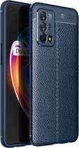 Voor OPPO Realme Q3 Pro 5G Carnaval-versie Litchi-textuur TPU-schokbestendig hoesje (blauw)