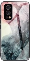 Abstracte marmeren patroon glazen beschermhoes voor OnePlus Nord 2 5G (abstract zwart)