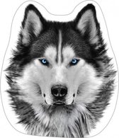 kussen Wolf junior 40 cm polyester grijs