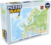 Puzzel Kaart - Europa - Aardrijkskunde - Legpuzzel - Puzzel 1000 stukjes volwassenen