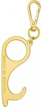 sleutelhanger contactloos 12,8 cm staal goud