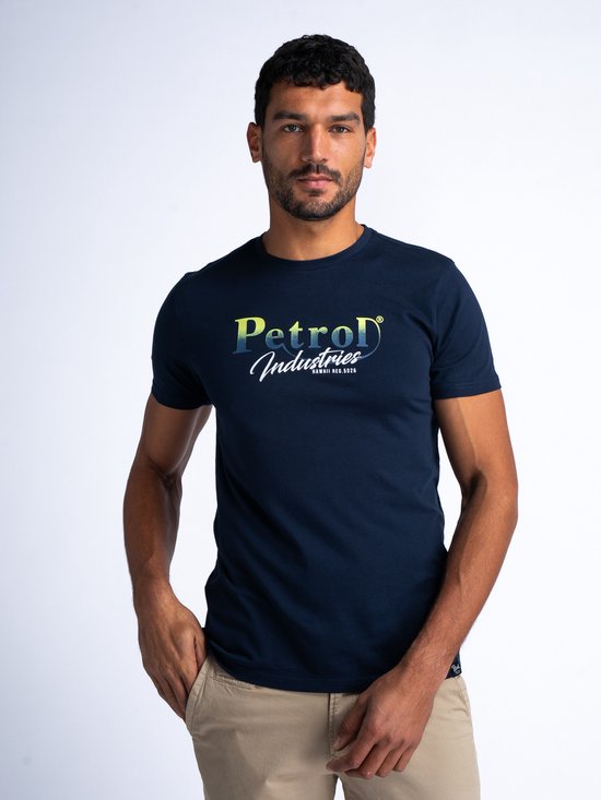 Petrol Industries - Heren Artwork T-shirt Summerdrive - Blauw - Maat XS
