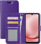 Hoes Geschikt voor Samsung A25 Hoesje Book Case Hoes Flip Cover Wallet Bookcase - Paars