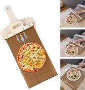 Pizzaschep, pizzaschep met handvat, anti-aanbaklaag, rechthoekige pizzaschuiver van hout en kunststof, vaatwasmachinebestendig, pizzaschep, pizzasepel, paddle voor oven, 45 x 16 cm