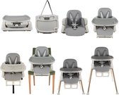 MOZY - Kinderstoel - 6 in 1 - Inklapbaar - Grijs - 5-Puntsgordel - Meegroei Stoel - Eetstoel en Babywagentje - Babystoel - Meegroeistoel
