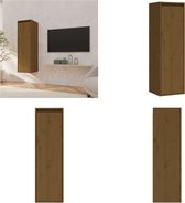 vidaXL Wandkast 30x30x100 cm massief grenenhout honingbruin - Wandkast - Wandkasten - Hangkast - Hangende Kast