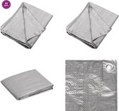 vidaXL Dekzeil 90 g/m² 8x10 m HDPE grijs - Dekzeil - Dekzeilen - Tarp - Grondzeil