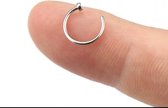 Jumada's - Fake neuspiercing ring - Nep piercing zilver - Emo stijl - Voor een stoere look