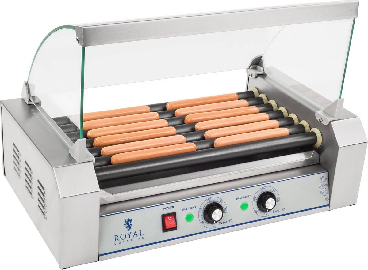 Royal Catering Hotdog Grill - 7 rollers - Teflon - Royal Catering