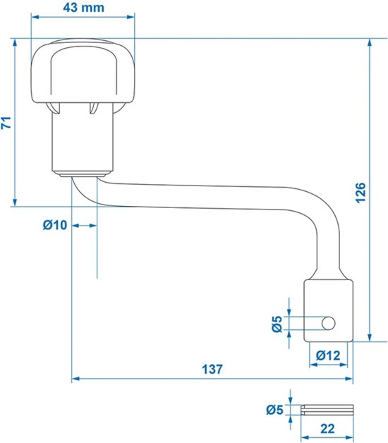 ProPlus Hendel voor neuswiel - 48 mm - Asdiameter 12 mm - Stabiele bediening van ProPlus — afbeelding 4