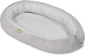 Babynest 80x55 cm | Grijze diamanten op wit en grijs