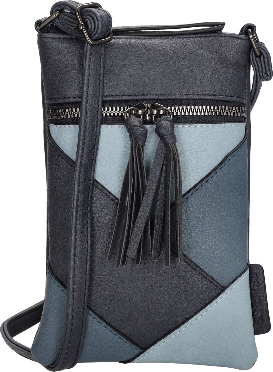 Beagles Salamanca Crossbody Telefoontasje Trendy Strepen met leuke hangers - Blauw