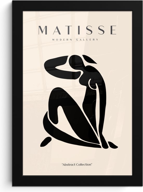 Fotolijst inclusief poster - Posterlijst 20x30 cm - Posters - Vrouw - Matisse - Kunst - Modern - Foto in lijst decoratie - Wanddecoratie woonkamer - Muurdecoratie slaapkamer