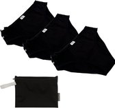 Cheeky Pants Feeling Easy - Set van 3 - Maat 32-34 - Absorptie - Waterdichte laag - Zwarte wetbag