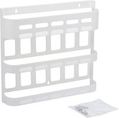 Étagère à épices pour le mur, rangement idéal des pots à épices, matériel de montage inclus - 37,9 cm de long - étagères de 6 cm de profondeur - plastique (blanc)