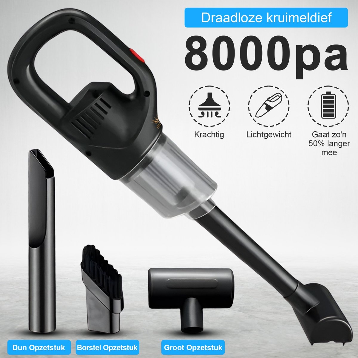 Ferodelli Kruimeldief Snoerloos Handstofzuiger Zwart - afbeelding 2
