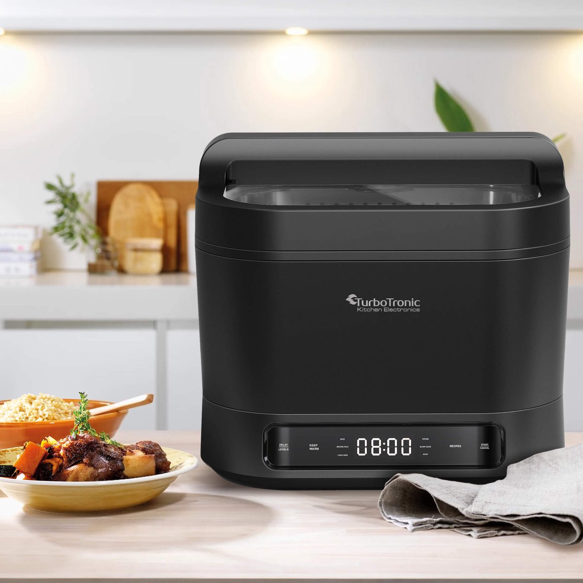 TurboTronic DMC20 Multicooker 4L - Rijstkoker - Stoomkoker - Zwart thumbnail 6