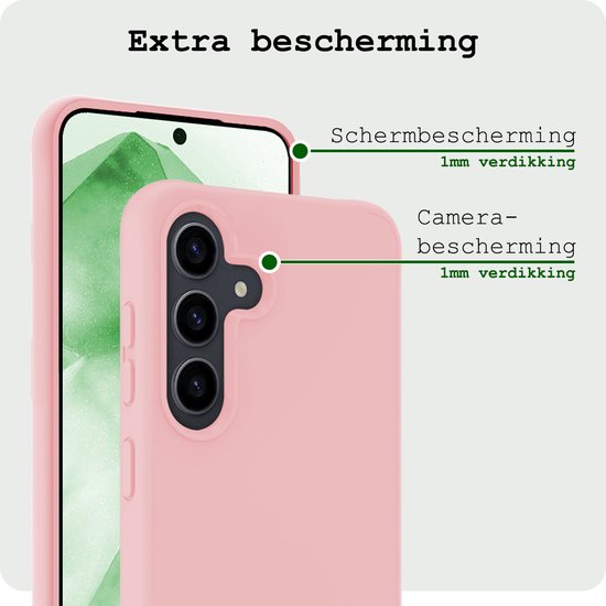 Coque pour Samsung A55 Coque Siliconen Back Cover Case - Coque pour Samsung Galaxy A55 Case Cover Case - Rose Clair - 2 Pièces